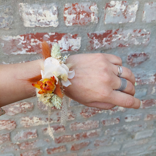 Bracelet adulte blanc/terracotta