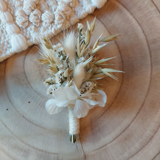 Boutonnière adulte blanc/vert